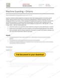 Machine Guarding - Ontario RAVS, page 1 of 4