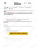 Management Review & Provision - Global - Quality, page 1 of 2