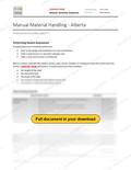 Manual Material Handling - Alberta RAVS, page 1 of 2
