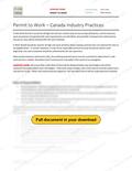Permit to Work - Canada - Industry Practices, page 1 of 2