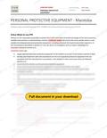 Personal Protective Equipment - Manitoba RAVS, page 1 of 4