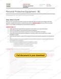 Personal Protective Equipment (PPE) - BC RAVS, page 1 of 5
