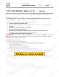 Powered Mobile Equipment - Federal RAVS, page 1 of 3