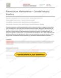 Preventative Maintenance - Canada Industry Practice, page 1 of 4