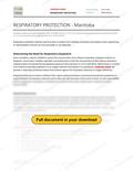 Respiratory Protection - Manitoba RAVS, page 1 of 3