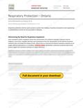 Respiratory Protection - Ontario RAVS, page 1 of 4