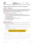 Responsibility, Authority and Communication - Global - Quality, page 1 of 2