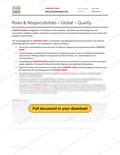 Roles & Responsibilities - Global - Quality, page 1 of 1