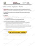 Short Service Employee - Alberta, page 1 of 2
