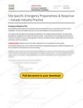Site Specific Emergency Preparedness - Canada Industry Practice, page 1 of 12