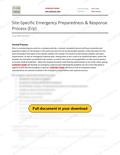 Site Specific Emergency Preparedness & Response - Alberta, page 1 of 5