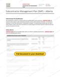 Subcontractor Management Plan - Alberta, page 1 of 3