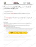 Thermal Exposure (Highest Regulatory Standard) - Canada Industry Practice RAVS, page 1 of 5