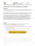 Transportation of Dangerous Goods - Federal RAVS, page 1 of 4