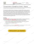 Transportation of Dangerous Goods (TDG) - Alberta, page 1 of 5