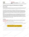 Transportation of Dangerous Goods (TDG) - Manitoba RAVS, page 1 of 4