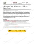 Transportation of Dangerous Goods (TDG) - Saskatchewan RAVS, page 1 of 5