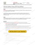 Vehicle Safety Policy (Driving Safely) - Canada Best Practice, page 1 of 4