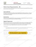 Work Area Requirements - BC RAVS, page 1 of 2