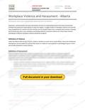 Workplace Violence and Harassment - Alberta, page 1 of 6