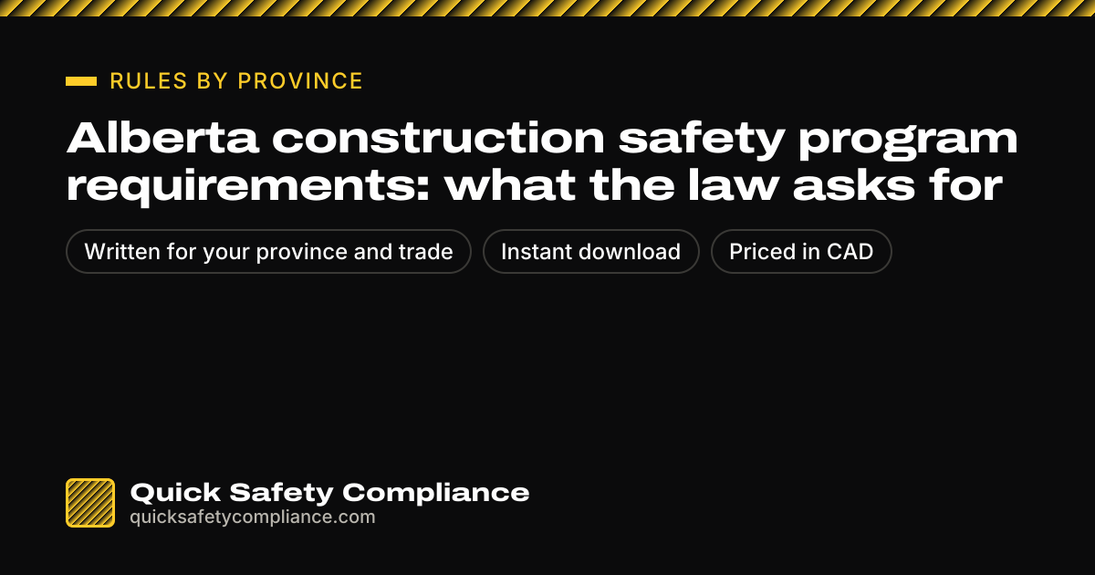 Alberta construction safety program requirements: what the law asks for